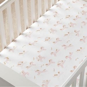 New Pottery Barn Mila Metallic Crib Fitted Sheet